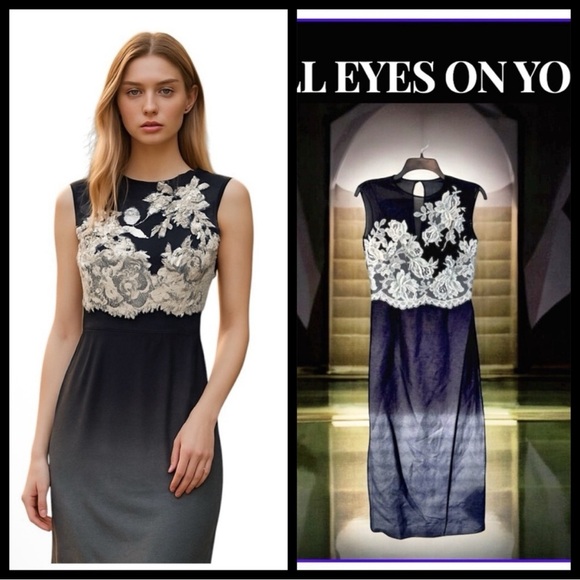 Pilar Rossi Women's Black Lace Sleeveless Party/Cocktail Dress. Size 6 - Picture 1 of 11